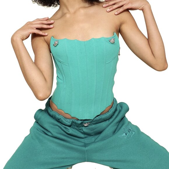 ⭐️NEW⭐️BOYS LIE / Teal Boys Lie Corset M - Picture 1 of 5